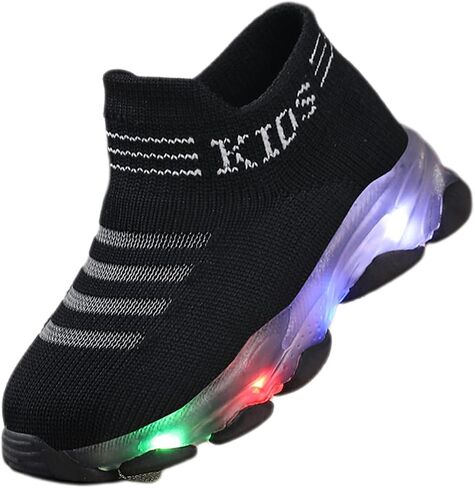 Toddler Little Kids Light Up Led Shoes Breathable The First Walking Slip On Luminous Tennis Boys Girls in Saudi Arabia