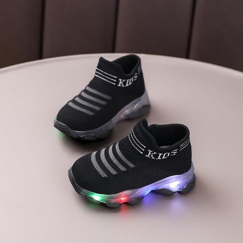Toddler Little Kids Light Up Led Shoes Breathable The First Walking Slip On Luminous Tennis Boys Girls in Saudi Arabia