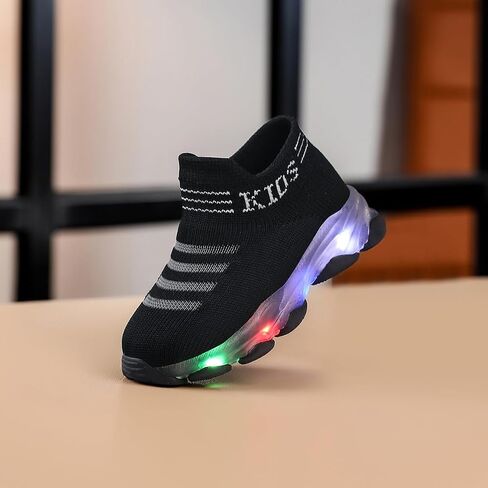 Toddler Little Kids Light Up Led Shoes Breathable The First Walking Slip On Luminous Tennis Boys Girls in Saudi Arabia