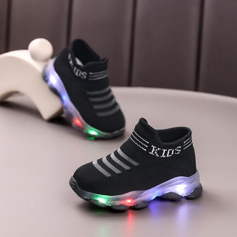 Toddler Little Kids Light Up Led Shoes Breathable The First Walking Slip On Luminous Tennis Boys Girls in Saudi Arabia