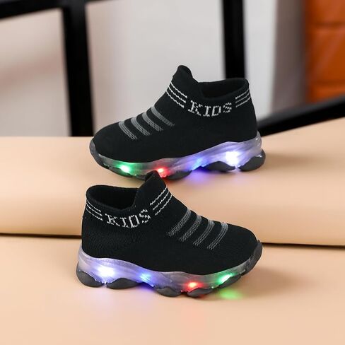 Toddler Little Kids Light Up Led Shoes Breathable The First Walking Slip On Luminous Tennis Boys Girls in Saudi Arabia