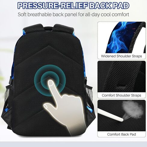 حقائب الظهر للمدرسة للأولاد - حقائب الظهر 4 مساءً لكرة السلة مع مربع الغداء للمدرسة المتوسطة المراهقة ، و 17 ″ طلاب الكتب ، مثالية للسفر. in Kuwait