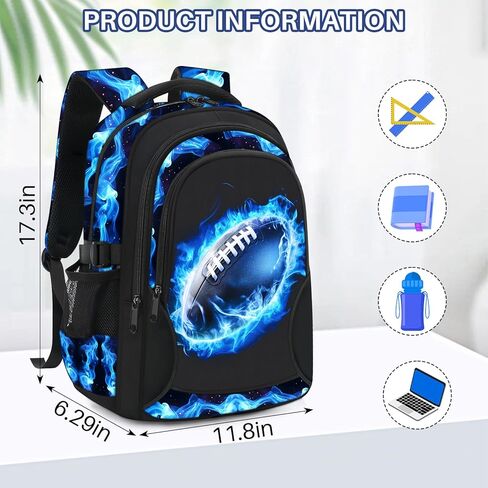 حقائب الظهر للمدرسة للأولاد - حقائب الظهر 4 مساءً لكرة السلة مع مربع الغداء للمدرسة المتوسطة المراهقة ، و 17 ″ طلاب الكتب ، مثالية للسفر. in Kuwait