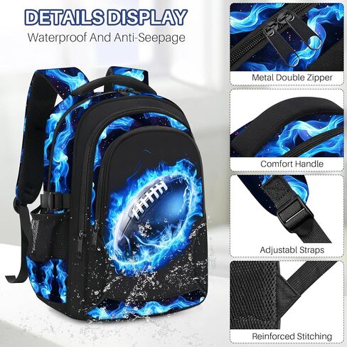 حقائب الظهر للمدرسة للأولاد - حقائب الظهر 4 مساءً لكرة السلة مع مربع الغداء للمدرسة المتوسطة المراهقة ، و 17 ″ طلاب الكتب ، مثالية للسفر. in Kuwait