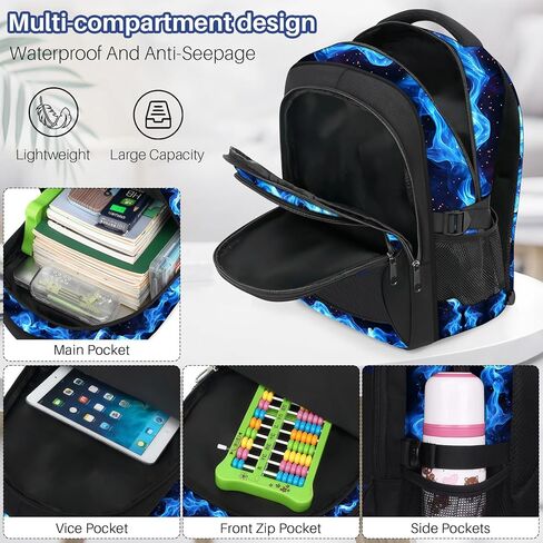 حقائب الظهر للمدرسة للأولاد - حقائب الظهر 4 مساءً لكرة السلة مع مربع الغداء للمدرسة المتوسطة المراهقة ، و 17 ″ طلاب الكتب ، مثالية للسفر. in Kuwait