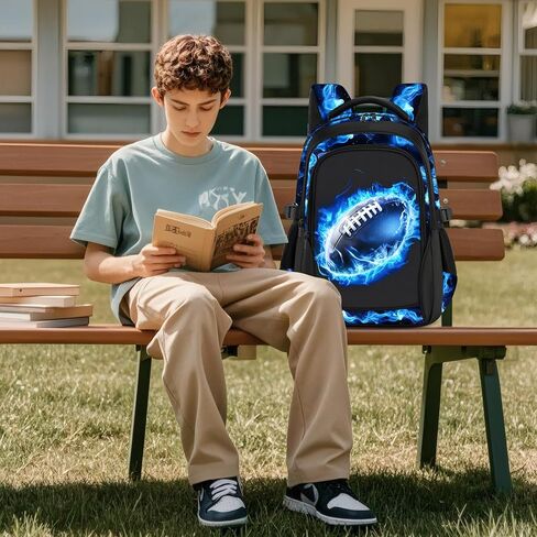 حقائب الظهر للمدرسة للأولاد - حقائب الظهر 4 مساءً لكرة السلة مع مربع الغداء للمدرسة المتوسطة المراهقة ، و 17 ″ طلاب الكتب ، مثالية للسفر. in Kuwait