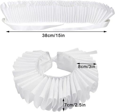 Elizabethan Collar,Renaissance Ruffle Clown Collar Victorian Colonial Dickens Neck Lace Neck Collar in Saudi Arabia