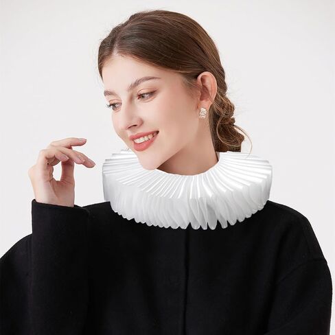Elizabethan Collar,Renaissance Ruffle Clown Collar Victorian Colonial Dickens Neck Lace Neck Collar in Saudi Arabia