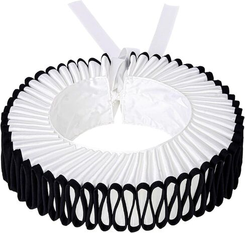 Elizabethan Collar,Renaissance Ruffle Clown Collar Victorian Colonial Dickens Neck Lace Neck Collar in Saudi Arabia