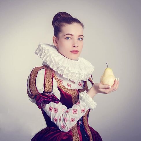 Elizabethan Collar,Renaissance Ruffle Clown Collar Victorian Colonial Dickens Neck Lace Neck Collar in Kuwait