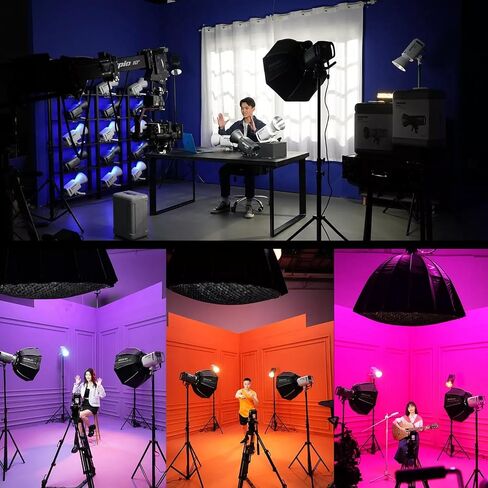 Aputure Amaran 300C RGBWW Full Color LED Video Light,300W Bi-Color 2500K to 7500K Bowens Mount Continuous Light Bluetooth App Control 9 System FX DC/AC Power Supply Silent Fan in Saudi Arabia