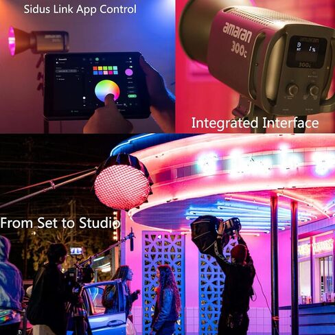 Aputure Amaran 300C RGBWW Full Color LED Video Light,300W Bi-Color 2500K to 7500K Bowens Mount Continuous Light Bluetooth App Control 9 System FX DC/AC Power Supply Silent Fan in Saudi Arabia