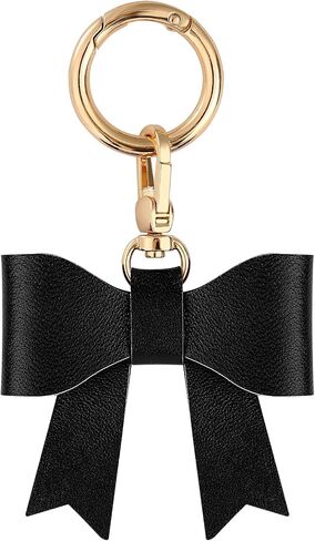Small Leather Bow Keychain Charm for Handbag Purse Bag in Saudi Arabia