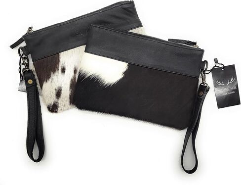 The Highlands Genuine Cowhide Wristlet Clutch Bag - Saddle Brown in Kuwait
