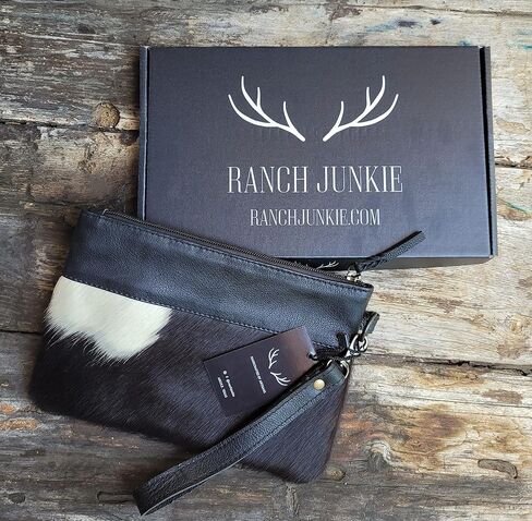The Highlands Genuine Cowhide Wristlet Clutch Bag - Saddle Brown in Kuwait
