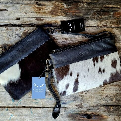 The Highlands Genuine Cowhide Wristlet Clutch Bag - Saddle Brown in Kuwait