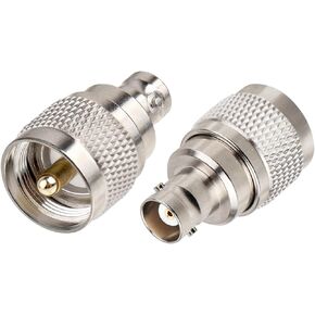 XRDS -RF BNC Female to UHF Male Connectors 2PCS, BNC to PL259 Connector RF Coaxial Adapter for CB Ham Radio Antennas