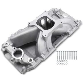 A-Premium Engine Aluminum Single Plane HighRise Intake Manifold - fits for Chevy BBC 396-545 Big Block Oval Port Vortec Eng., 3000-7500+ RPM, 5.87in HT & Port (2.05in x 1.82in), W/Gasket