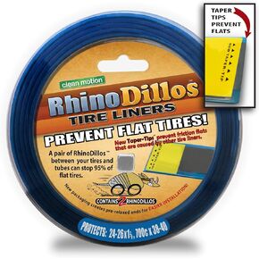 RhinoDillos BLUE Bicycle Tire Liners (26/24" x 1-3/8, 700c x 38-40) Flat Prevention