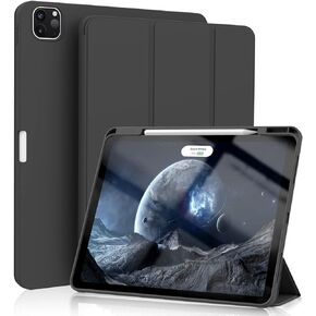 KenKe New iPad Pro 12.9 Case 2022 (6th Gen)/ 2021 (5th Gen)/ 2020 (4th Gen) Case with Pencil Holder, [Support Pencil Charging/Pair], Auto Wake/Sleep Soft Back Cover iPad Pro 12.9 inch Case,Purple Gray