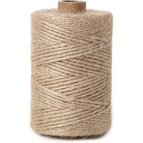 Natural Jute Twine 5mm 100 Feet Crafting Twine String for Crafts Gift, Craft Projects, Wrapping, Bundling, Packing, Gardening and More, Jute Rope to Use Around The House and Garden