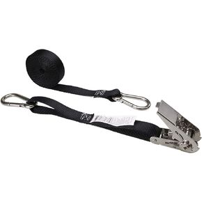 US Cargo Control Stainless Steel Ratchet Straps with Carabiner Hooks, 1 Inch X 10 Foot, Black Tie Down Straps with Stainless Steel Thumb Ratchets, Utility Straps to Secure Cargo