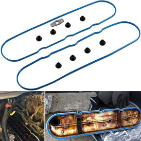 Valve Cover Gasket Set with Grommets Fit for 4.8L 5.3L 6.0L 6.2L Chevy Silverado, Suburban, Tahoe, Trailblazer, GMC Sierra, Yukon, Envoy, Cadillac Escalade VS50504R1, VS50250A, 12637683