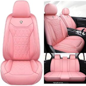 YJZT01 Red Leather Car Seat Covers Comfortable Car Seat Cover, 5-Seater Full Set Universal Type, Suitable for Most Cars SUV Pickup Trucks(Red1)