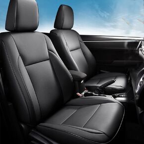 Custom Fit Corolla Car Seat Covers for Select 2023 2024 Toyota Corolla L LE - Full Set,Leather (Black)