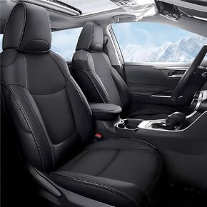 Custom Fit Seat Covers for Toyota Corolla Cross L,LE,XLE 2022 2023 2024 (Not for Hybrid),Full Set Faux Leather Corolla Cross Car Seat Covers Black/Gray