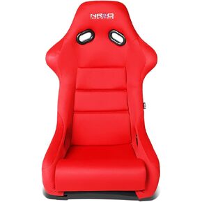 NRG BUCKET SEAT + CUSHIONS + SIDE MOUNTS + USPL STICKER, Red/Black, (FRP-300RD)