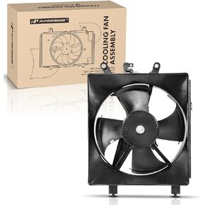 A-Premium A/C Condenser Fan Assembly Compatible with Select Honda Models - Civic 2001 2002 2003 2004 2005 - Replace# 38616PMMA01, 101M26001E