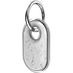 for Samsung Galaxy SmartTag2 Case with Keychain, All-Round Protection IPX8 Waterproof TPU Case for Galaxy Smart Tag 2 with Key Ring for Keys, Wallet, Luggage, Pets (Transparent Black)
