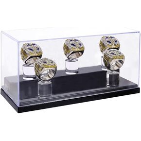 Championship Ring Display Case Box Holder Storage 1 Slot Hole Single for Football/Baseball/Basketball/Hockey/High School/Class/Graduate/College/Team/Father's Souvenir Sports Championship Ring