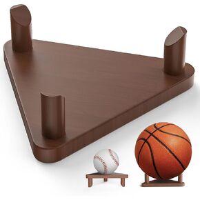 Ball Stand Holder,Ball Display Stand Wooden for Football Basketball Stand Soccer Ball Holder,Rugby Ball Volleyball Sports Ball Storage Rack Made of Solid Wood,Trophy Autograph Memorabilia Display Case