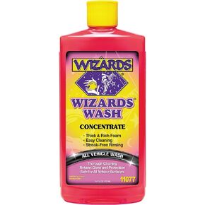 Wizards Car Wash - Super Concentrated Car Wash Soap - No Salt Biodegradable Car Wash Soap With Thick Foam - Exterior Care Products For Marine Use - Foam Cannon Soap For Car Washing Supplies - 1 Gallon