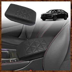 for Accord 2024 2023 Center Console Cover Armrest Pad Vegan Leather Extra Soft Armrest Lid Protector Compatible with Honda Accord 2023 LX EX Sport Hybrid EX-L Sport-L Touring (V2 Black)