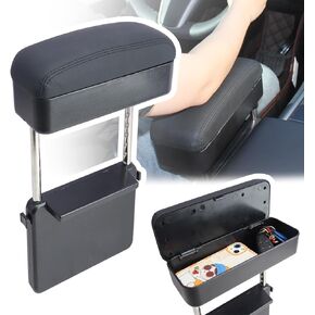 Car Armrest Storage Box Universal Armrest Extender Console Storage Case Center Armrest Adjustable Arm Relaxation Support Pad,Black