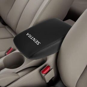 LEXLEY Armrest Box Cover Center Console Pad Waterproof Anti-Scratch Leather Protector Covers For Nissan Sentra 2020 2021 2022 2023 2024-Black Stitches
