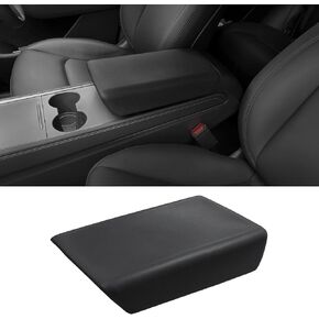 Armrest Cover Compatible with Tesla Model Y/Model 3, Center Console Lid Cover TPE Armrest Box Cover Armrest Case Protector, Interior Modification Accessories (Black)