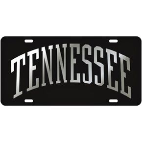 Craftique Tennessee Volunteers Black Arched Tennessee Laser Cut License Plate