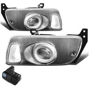 DNA MOTORING FL-HC922-AM Front Bumper Fog Light Driver & Passenger Side Enhance visibility [Compatible with 92-95 Honda Civic Coupe/Hatchback]