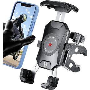Kewig Motorcycle Phone Mount, Bike Phone Mount Upgrade Quick Install Handlebar Clamp, Bike Phone Holder for Scooter Clip Mount for iPhone 14 Plus/Pro Max, Galaxy S10 and More 4.0-7.0" Phone