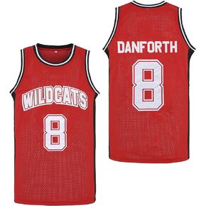 Men's Troy Bolton #14 Chad Danforth #8 High School Wildcats Basketball Jersey Stitched