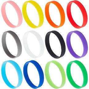 GORGECRAFT 36PCS 12 Colors Mini Silicone Rubber Bands 2-1/2 inch Elastic Rubber Wrapping Bands Thick Strap Set Bands for Wrapping Notebook Outdoor File Folders Office Home School Bank Gifts Packing