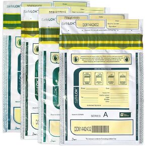 ControlTek SafeLok مقاس 9 × 12 بوصة أبيض مع جيب، 100 كيس، أكياس إيداع واضحة للتلاعب، جيب خارجي قابل لإعادة الإغلاق، إيصال قابل للتمزيق + رموز شريطية كبيرة 585090