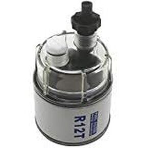 KIPA R12T Fuel Filter Water Separator 120AT NPT ZG1/4-19 and Nylon Collection bowl For Automotive Racor R12T 10 Micron Marine Diesel Engine 3/8 Inch NPT Outboard Motor Generator Spin-on Housing