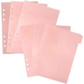NUOBESTY A5 Binder Recipe Binders 6Pcs Plastic Binder Dividers Notebook Dividers Loose Leaf Notepad Tabs Dividers Colored Tabs Recipe Notebook Planner Stickers