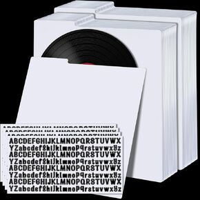 Namalu 120 Pcs Vinyl Record Dividers Blank Lp Divider with 4 Sheets A - Z Alphabet Labels, White Plastic Record Organizer with Tabs for 33 RPM Vinyl Record Storage and Protection