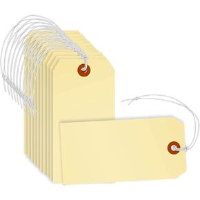 Perco Manila Shipping Tags #1 2 3/4" x 1 3/8" (7 x 3.5 cm) with Elastic, Box of 100